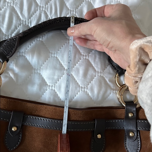 Miu Miu Brown Suede Shoulder Bag with Dark Brown Leather Accents - Picture 10 of 10